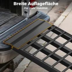 Wiltec Auffahrrampe 274 cm 680 kg für ATV Motorrad Quad, Aluminium Auffahrschiene faltbar, Verladerampe rutschsicher