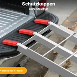 Wiltec Auffahrrampe 226 cm 680 kg für ATV Motorrad Quad, Aluminium Auffahrschiene faltbar, Verladerampe rutschsicher