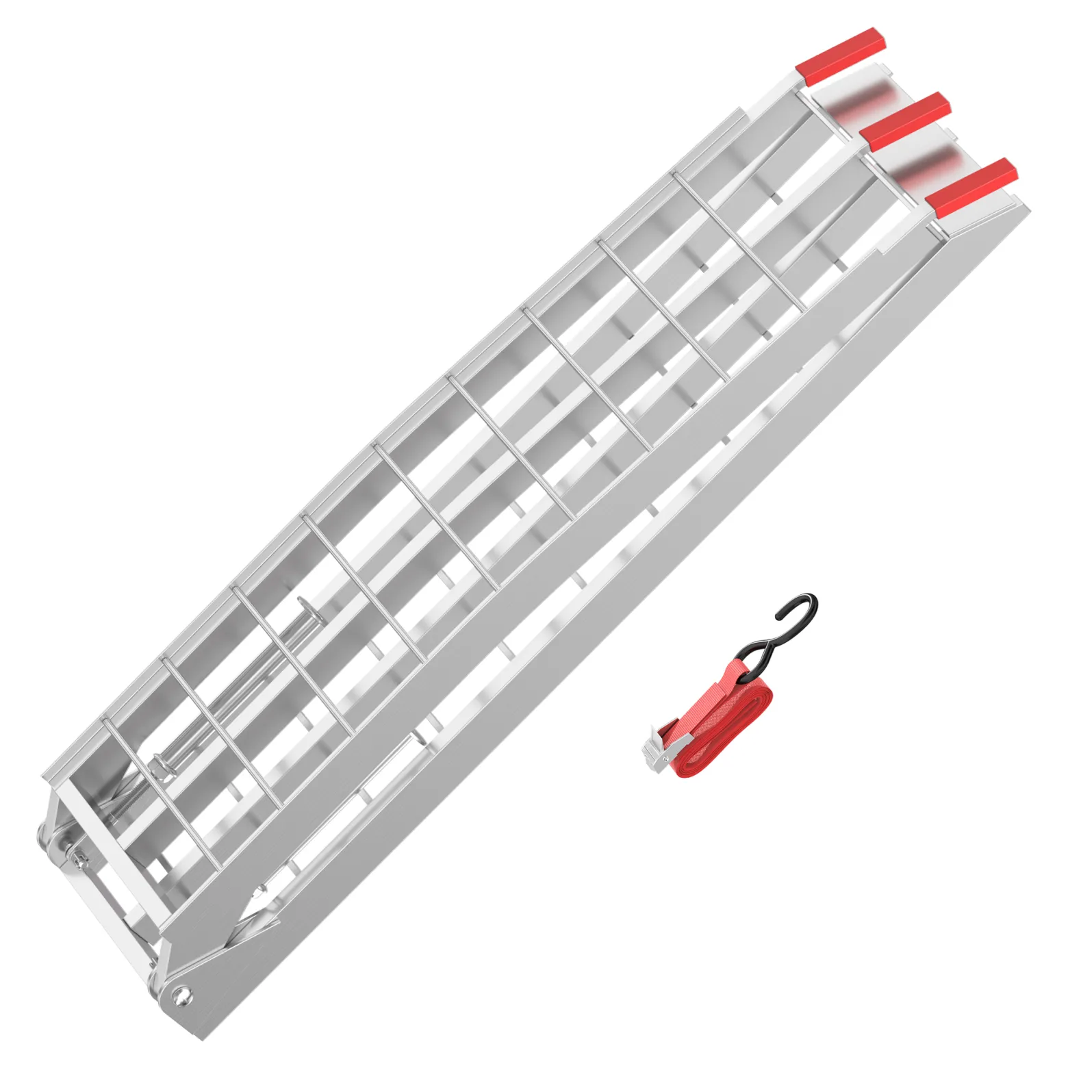 Wiltec Auffahrrampe 226 cm 680 kg für ATV Motorrad Quad, Aluminium Auffahrschiene faltbar, Verladerampe rutschsicher