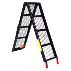 Wiltec Auffahrrampe 203 cm 340 kg für ATV Motorrad Quad, Stahl Auffahrschiene faltbar, Verladerampe rutschsicher, gummierte Auflagefläche