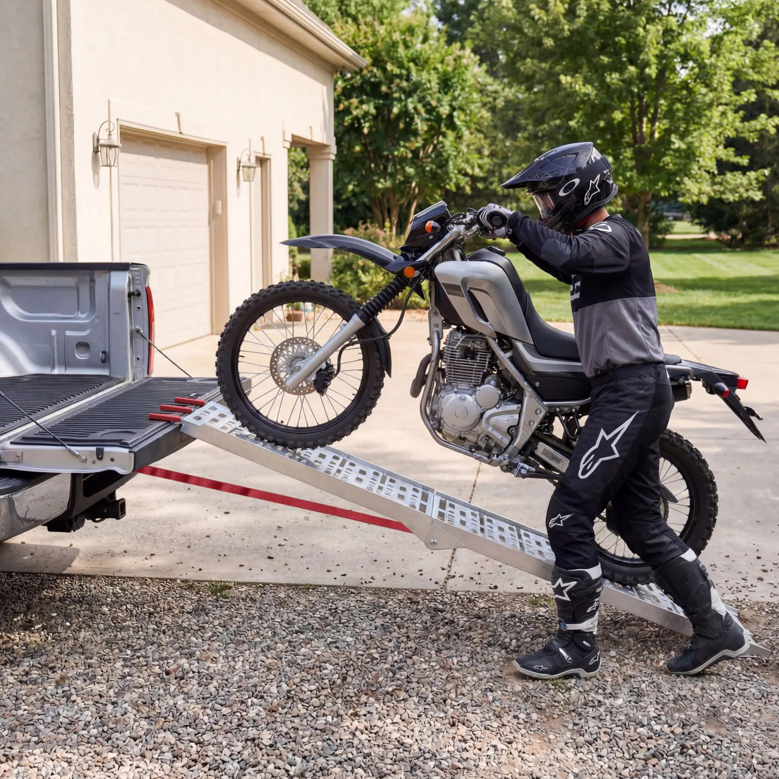 Wiltec Auffahrrampe 226 cm 340 kg für Motorrad ATV Quad, Aluminium Auffahrschiene faltbar, Verladerampe rutschsicher