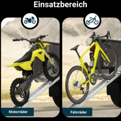 Wiltec Auffahrrampe 192 cm 182 kg für Motorrad ATV Quad, Aluminium Auffahrschiene, Verladerampe rutschsicher