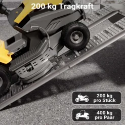 Wiltec Auffahrrampe 182 cm 200 kg für Motorrad ATV Quad, Aluminium Auffahrschiene faltbar, Verladerampe rutschsicher