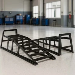 Wiltec Auffahrrampe 2er Set bis 2 t je Paar, 940 x 310 x 270 mm, Auffahrschiene für Fahrzeuge, Verladerampen aus Stahl