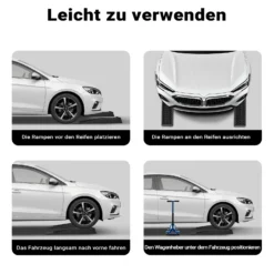 Wiltec Auffahrrampe 2er Set mit 5 t Traglast, robuste Autorampen aus PP, Unterlegkeile 70 x 20 x 7,8 cm, flache Auffahrkeile für Pkw, Camper, tiefe Fahrzeuge, ideal für Wartungsarbeiten