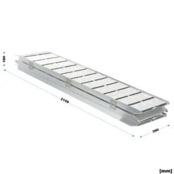 Wiltec Auffahrrampe 3-fach klappbar 215cm 340kg pro Element für Motorrad ATV Quad, Aluminium Auffahrschiene faltbar, Verladerampe rutschsicher