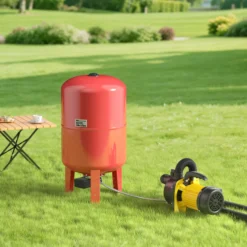 Wiltec Ausdehnungsgefäß 50 Liter, vertikaler Membrankessel für Hauswasserwerke und Druckerhöhungsanlagen mit EPDM Membran
