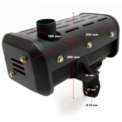 Wiltec Auspufftopf für LIFAN 10 PS Motor – Dieselmotor Ersatzteil Auspuff Topf – Einzylinder für Kleinmaschinen & Karts, 4-Takt Motor & OHV Ventilsteuerung