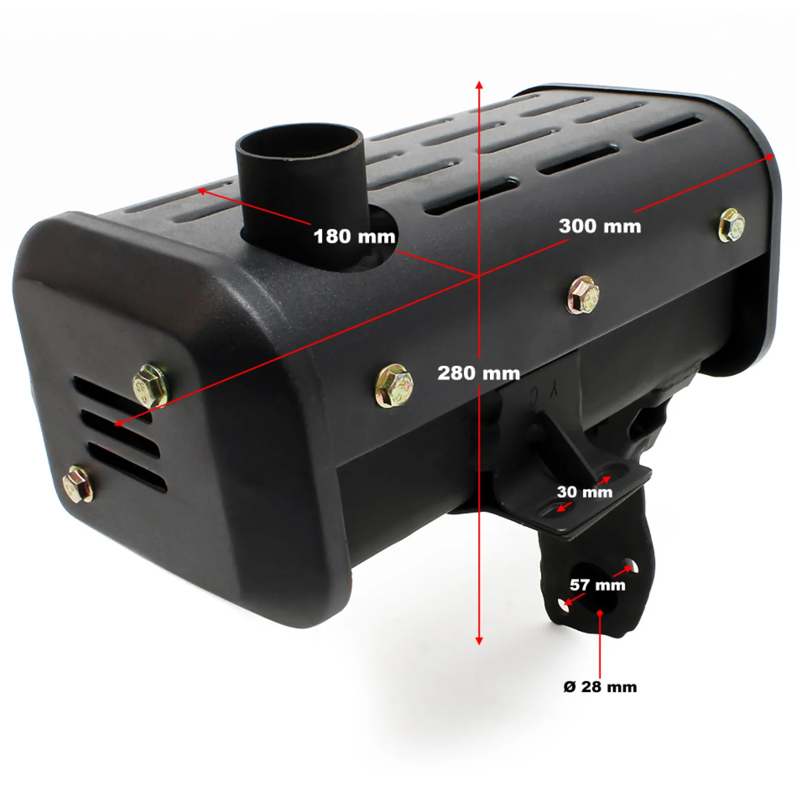 Wiltec Auspufftopf für LIFAN 10 PS Motor – Dieselmotor Ersatzteil Auspuff Topf – Einzylinder für Kleinmaschinen & Karts, 4-Takt Motor & OHV Ventilsteuerung