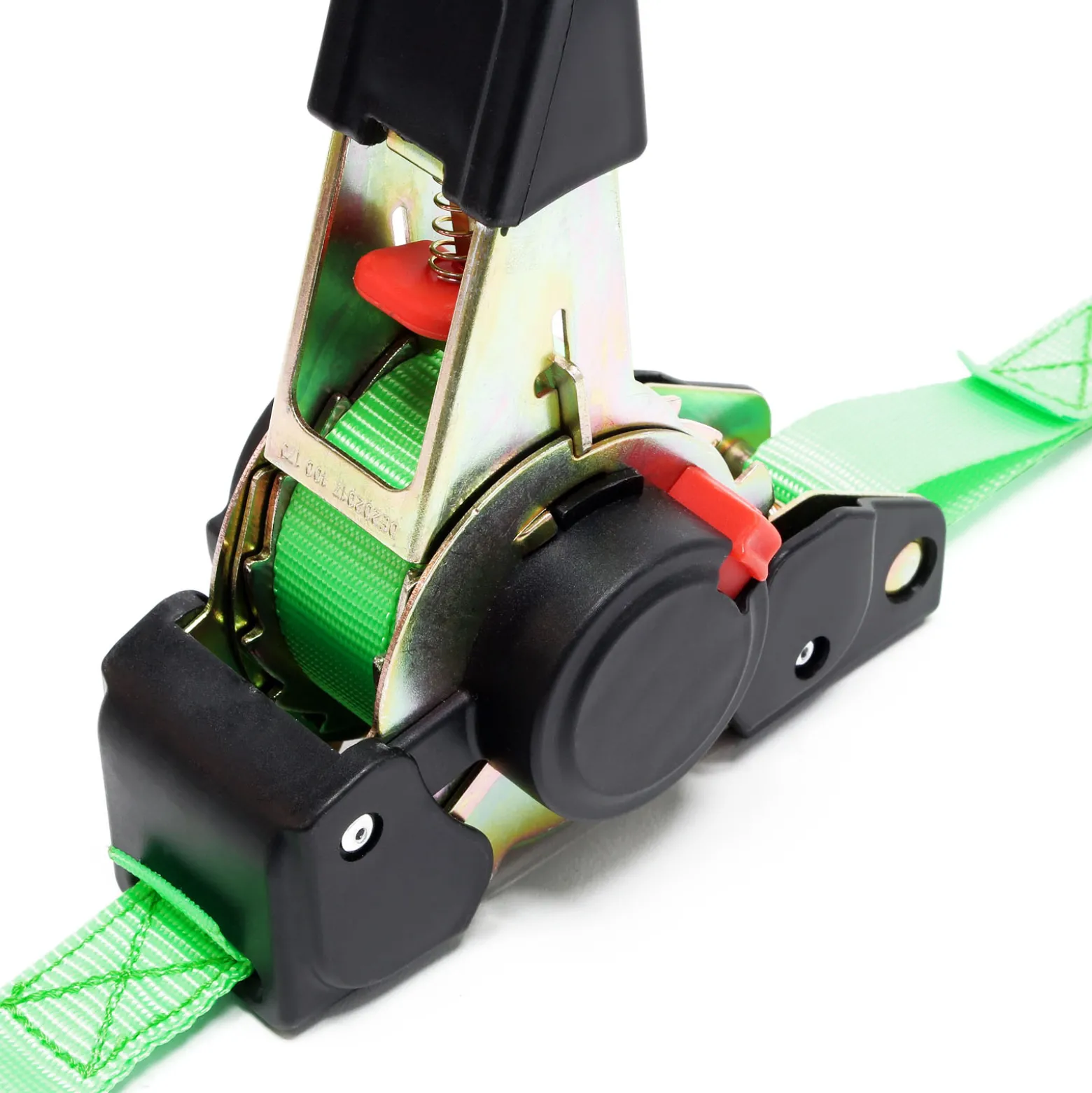 Wiltec Automatik Zurrgurt 320 daN Zuglast 1,8m x 25mm PES Spanngurt mit S-Haken selbstaufrollend, ideal für Autotransport