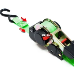 Wiltec Automatik Zurrgurt 320 daN Zuglast 3 m x 25mm PES Spanngurt mit S-Haken selbstaufrollend, ideal für Autotransport