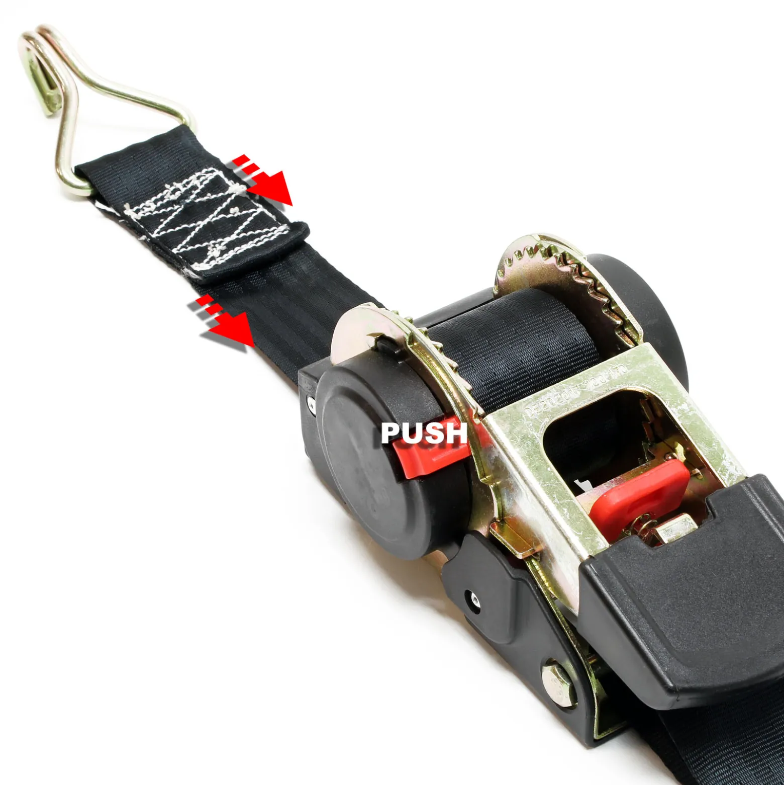 Wiltec Automatik Zurrgurt 750 daN Zuglast 3 m x 50mm PES Spanngurt mit S-Haken selbstaufrollend, ideal für Autotransport