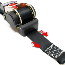 Wiltec Automatik Zurrgurt 4er Set 750 daN Zuglast 3 m x 50mm PES Spanngurt mit S-Haken selbstaufrollend, ideal für Autotransport