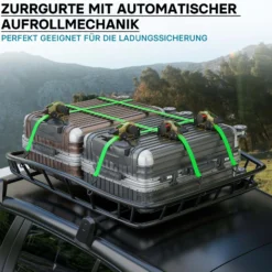 Wiltec Automatik Zurrgurt 4er Set 320 daN Zuglast 3 m x 25mm PES Spanngurt mit S-Haken selbstaufrollend, ideal für Autotransport