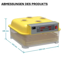 Wiltec Automatische Brutmaschine für 48 Eier, Inkubator mit vollautomatischem Wendesystem, Brutautomat mit Temperatursteuerung und Feuchtigskeitsregulierung, Brutkasten zum Eier ausbrüten