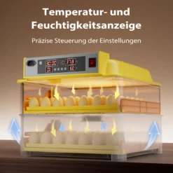 Wiltec Automatische Brutmaschine für 112 Eier, Inkubator mit vollautomatischem Wendesystem, Brutautomat mit Temperatursteuerung und Feuchtigskeitsregulierung, Brutkasten zum Eier ausbrüten