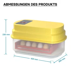 Wiltec Automatische Brutmaschine für 15 Eier, Inkubator mit vollautomatischem Wendesystem, Brutautomat mit Temperatursteuerung und Feuchtigskeitsregulierung, Brutkasten zum Eier ausbrüten