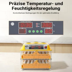 Wiltec Automatische Brutmaschine für 96 Eier, Inkubator mit vollautomatischem Wendesystem, Brutautomat mit Temperatursteuerung und Feuchtigskeitsregulierung, Brutkasten zum Eier ausbrüten