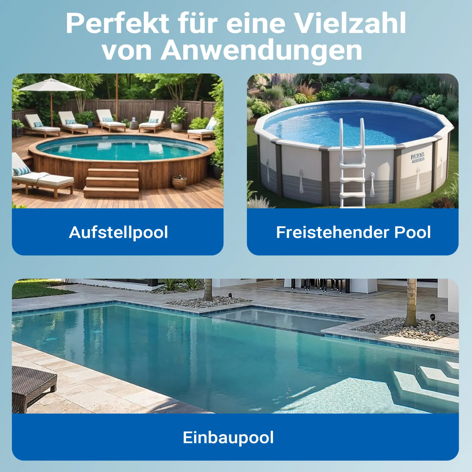 Wiltec automatischer Poolreiniger inkl. 12 Schläuchen Poolsauger Pool Bodensauger Oberflächensauger