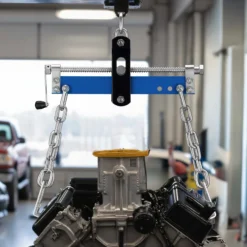 Wiltec Balancierer bis 680 kg, Getriebeheber aus Stahl, Motorheber mit einstellbarem Arbeitsbereich, Werkstattkran mit Kette und Sicherheitshaken