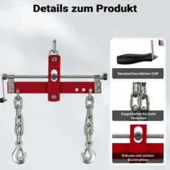 Wiltec Balancierer bis zu 900kg Positionierer für Werkstattkran als Kettenzug, Seilzug mit extra großen Befestigungsaugen Motorheber