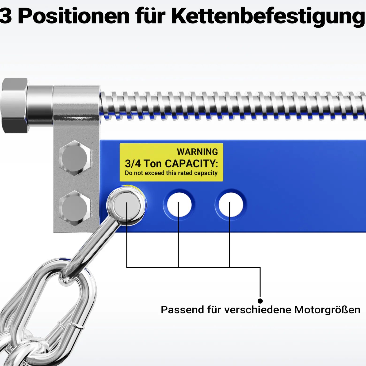 Wiltec Balancierer bis zu 750kg Positionierer für Werkstattkran als Kettenzug, Seilzug mit extra großen Befestigungsaugen Motorheber
