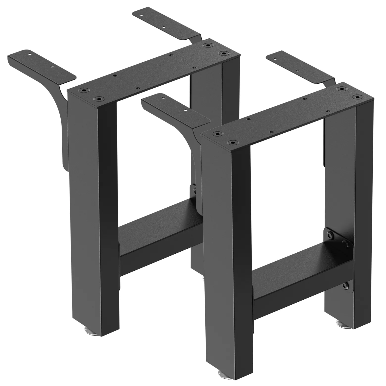 Wiltec Bankkufen aus Stahl 2er Set Vierkantrohren 30x43 cm schwarz pulverbeschichtet Bankgestell Bankbeine Tischbeine Tischgestell