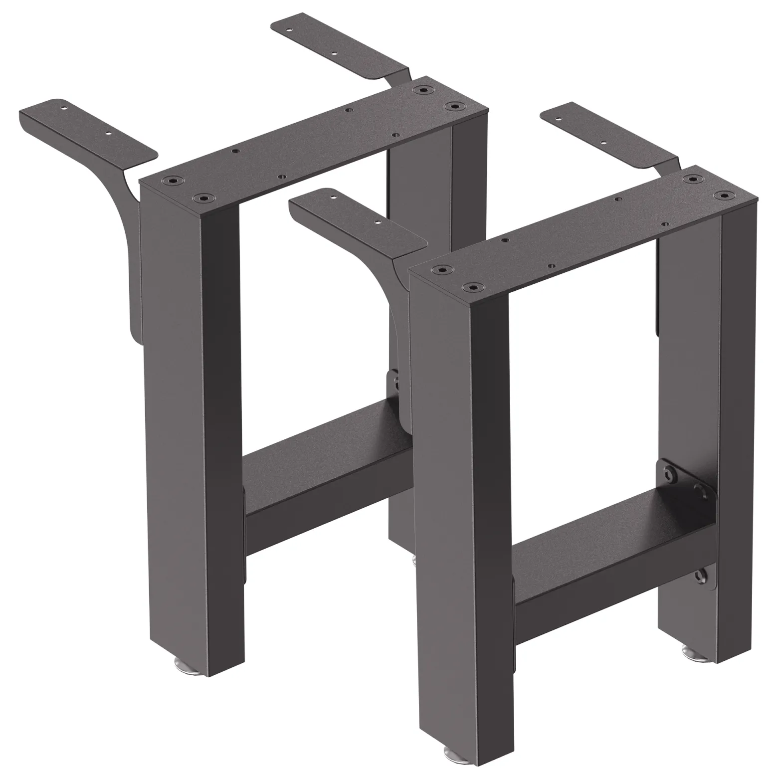 Wiltec Bankkufen aus Stahl 2er Set Vierkantrohren 40x43 cm schwarz pulverbeschichtet Bankgestell Bankbeine Tischbeine Tischgestell