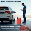 Wiltec batteriebetriebene Transferpumpe, selbstansaugende Kraftstoffförderpumpe 12 V, Umfüllpumpe mit LED-Anzeige, Förderpumpe für Benzin, Diesel, Öl