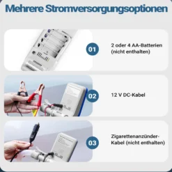 Wiltec batteriebetriebene Transferpumpe, selbstansaugende Kraftstoffförderpumpe 12 V, Umfüllpumpe mit LED-Anzeige, Förderpumpe für Benzin, Diesel, Öl