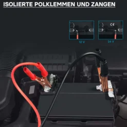 Wiltec Batterieladegerät 12V 24V 30A Batterie, Ladegerät und Starthilfe für Motorräder, Kfz, Lkw, Akkuladegerät Boost 430 mit Schnellladung