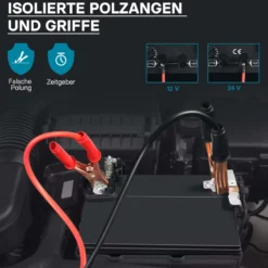 Wiltec Batterieladegerät 12V 24V 90A Batterie, Ladegerät und Starthilfe für Motorräder, Kfz, Lkw, Akkuladegerät Boost 630 mit Schnellladung