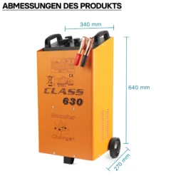 Wiltec Batterieladegerät 12V 24V 90A Batterie, Ladegerät und Starthilfe für Motorräder, Kfz, Lkw, Akkuladegerät Boost 630 mit Schnellladung