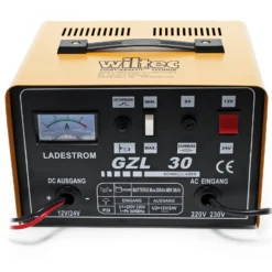 Wiltec Batterieladegerät 12V 24V 16A Batterie, Ladegerät für Motorräder, Kfz, Lkw, Akkuladegerät WBL-GZL30 mit Schnellladung