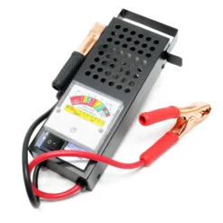 Wiltec Batterietester für 6V und 12V Batterien/Akkus, mit 2 Klemmzangen, justierbarer Skala, Batterieprüfer für Pkw Ladesystem, Lichtmaschine, Anlasser