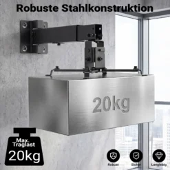 Wiltec Beamerhalterung 20kg universelle Projektorhalterung Decke und Wand 43-65cm schwenkbar drehbar