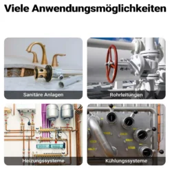 Wiltec Befüllpumpe und Prüfpumpe mit 5 l Füllmenge, Abdrückpumpe für Heizung und Solar, Druckprüfpumpe mit 25 bar Prüfdruck