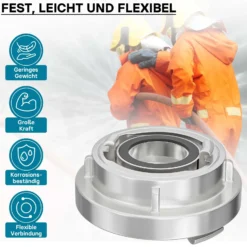 Wiltec Übergangsstück Storz Kupplung B 75 auf C 52 aus Aluminium Kupplungsreduzierung B/75 zu C/52