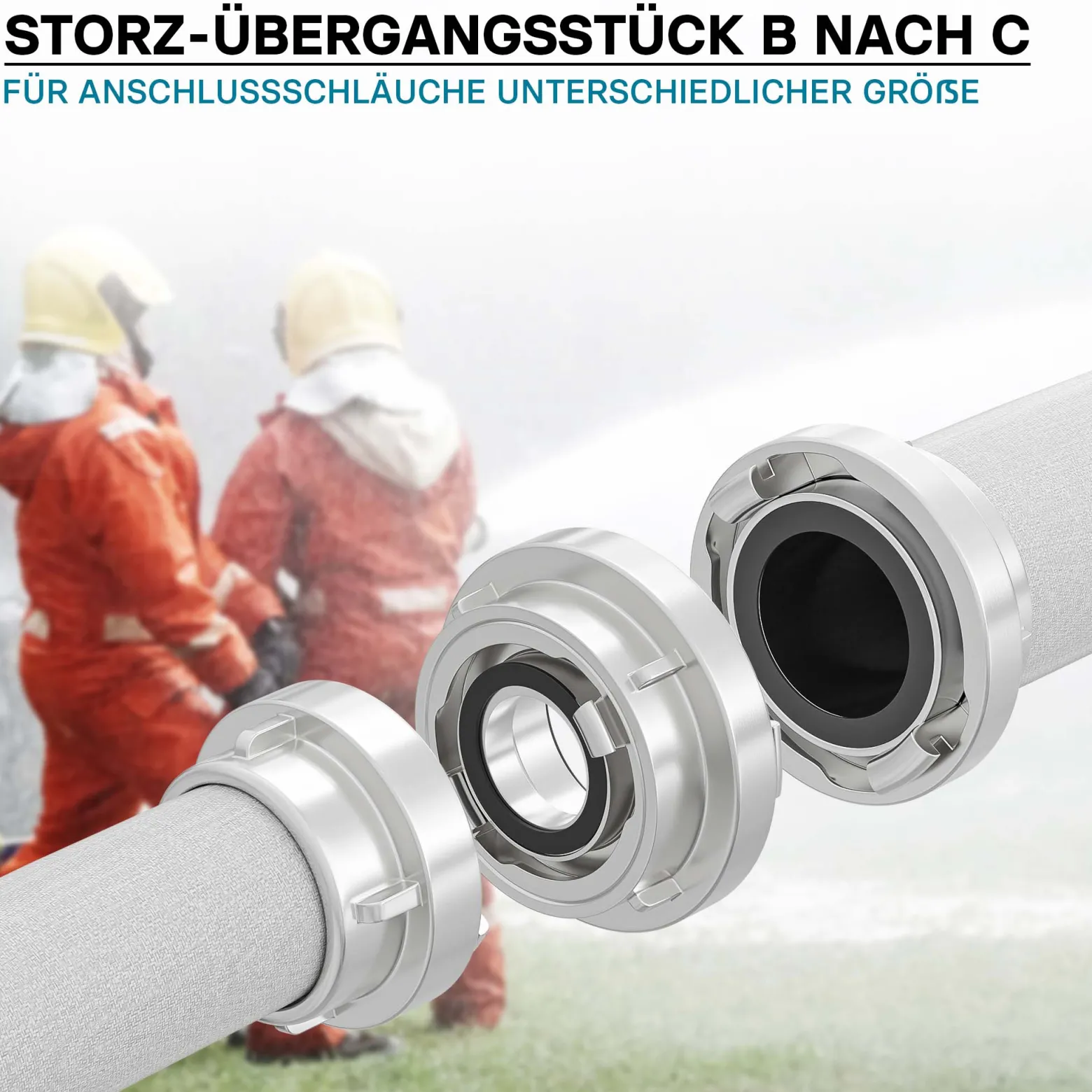 Wiltec Übergangsstück Storz Kupplung B 75 auf C 52 aus Aluminium Kupplungsreduzierung B/75 zu C/52