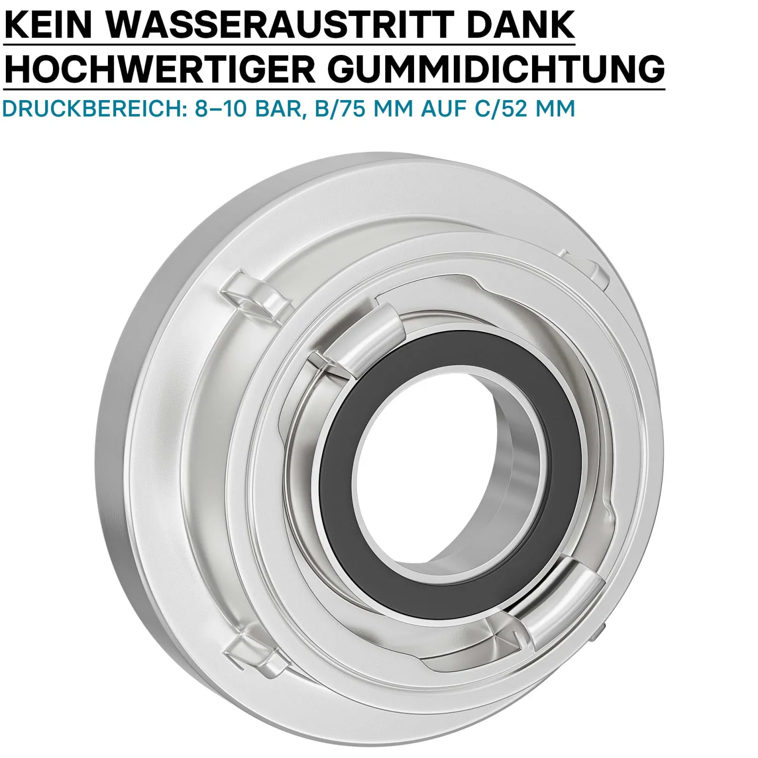 Wiltec Übergangsstück Storz Kupplung B 75 auf C 52 aus Aluminium Kupplungsreduzierung B/75 zu C/52