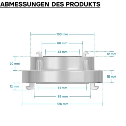 Wiltec Übergangsstück Storz Kupplung B 75 auf C 52 aus Aluminium Kupplungsreduzierung B/75 zu C/52