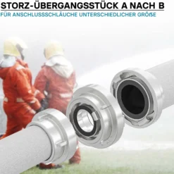 Wiltec Übergangsstück Storz Kupplung A 110 auf B 75 aus Aluminium Kupplungsreduzierung A/110 zu B/75