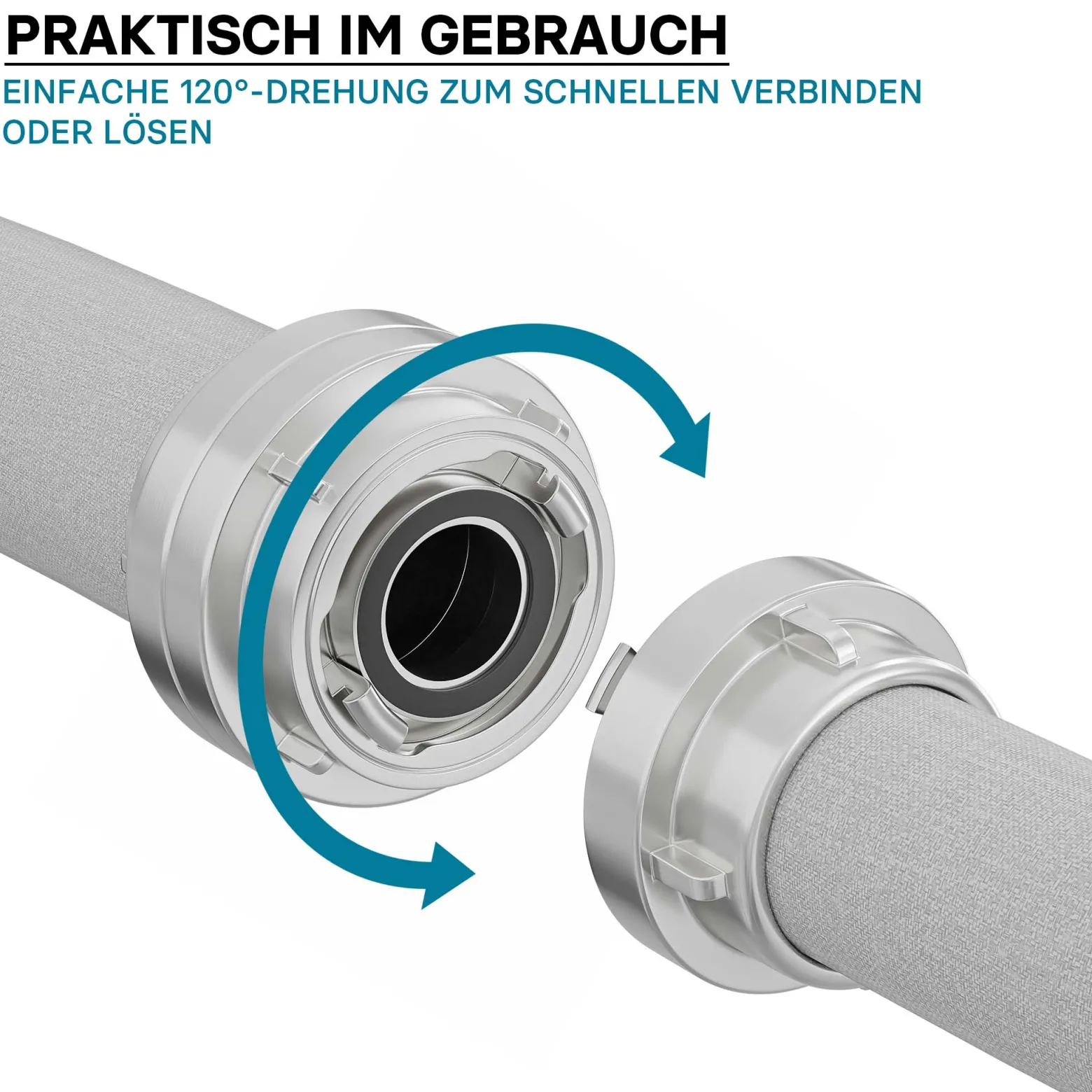 Wiltec Übergangsstück Storz Kupplung A 110 auf B 75 aus Aluminium Kupplungsreduzierung A/110 zu B/75