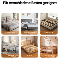 Wiltec Bettschutzgitter 150 x 42 cm, klappbares Bettgitter, Kinder Rausfallschutz aus Nylon und Metall, Absturzsicherung Bett einfache Montage