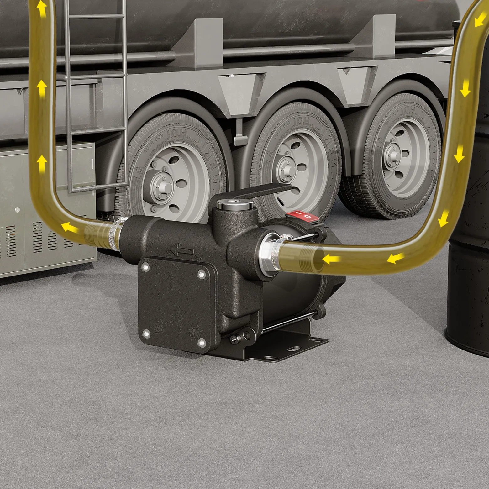 Wiltec Bio Dieselpumpe 12 V, 550 W, 80 l/min, Heizölpumpe selbstansaugend, Absaugpumpe für Diesel, Biodiesel, Heizöl, tragbare mobile Umfüllpumpe