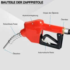 Wiltec Bio Dieselpumpe 12 V, 150 W, 40 l/min, Heizölpumpe selbstansaugend, Absaugpumpe für Diesel, Biodiesel, Heizöl, tragbare mobile Umfüllpumpe mit Zapfpistole und Schläuchen