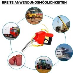 Wiltec Bio Dieselpumpe 12 V, 150 W, 40 l/min, Heizölpumpe selbstansaugend, Absaugpumpe für Diesel, Biodiesel, Heizöl, tragbare mobile Umfüllpumpe mit Zapfpistole und Schläuchen