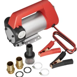 Wiltec Bio Dieselpumpe 12 V, 160 W, 40 l/min, Heizölpumpe selbstansaugend, Absaugpumpe für Diesel, Biodiesel, Heizöl, tragbare mobile Umfüllpumpe