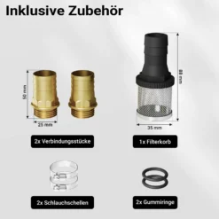 Wiltec Bio Dieselpumpe 12 V, 160 W, 40 l/min, Heizölpumpe selbstansaugend, Absaugpumpe für Diesel, Biodiesel, Heizöl, tragbare mobile Umfüllpumpe