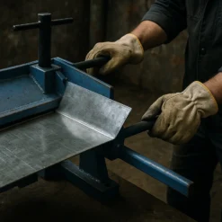 Wiltec Blechbiegemaschine 630 mm Arbeitsbreite, max. 135° Biegewinkel, Abkantbank zum Blech Abkanten aus Gusseisen in Blau und Grau